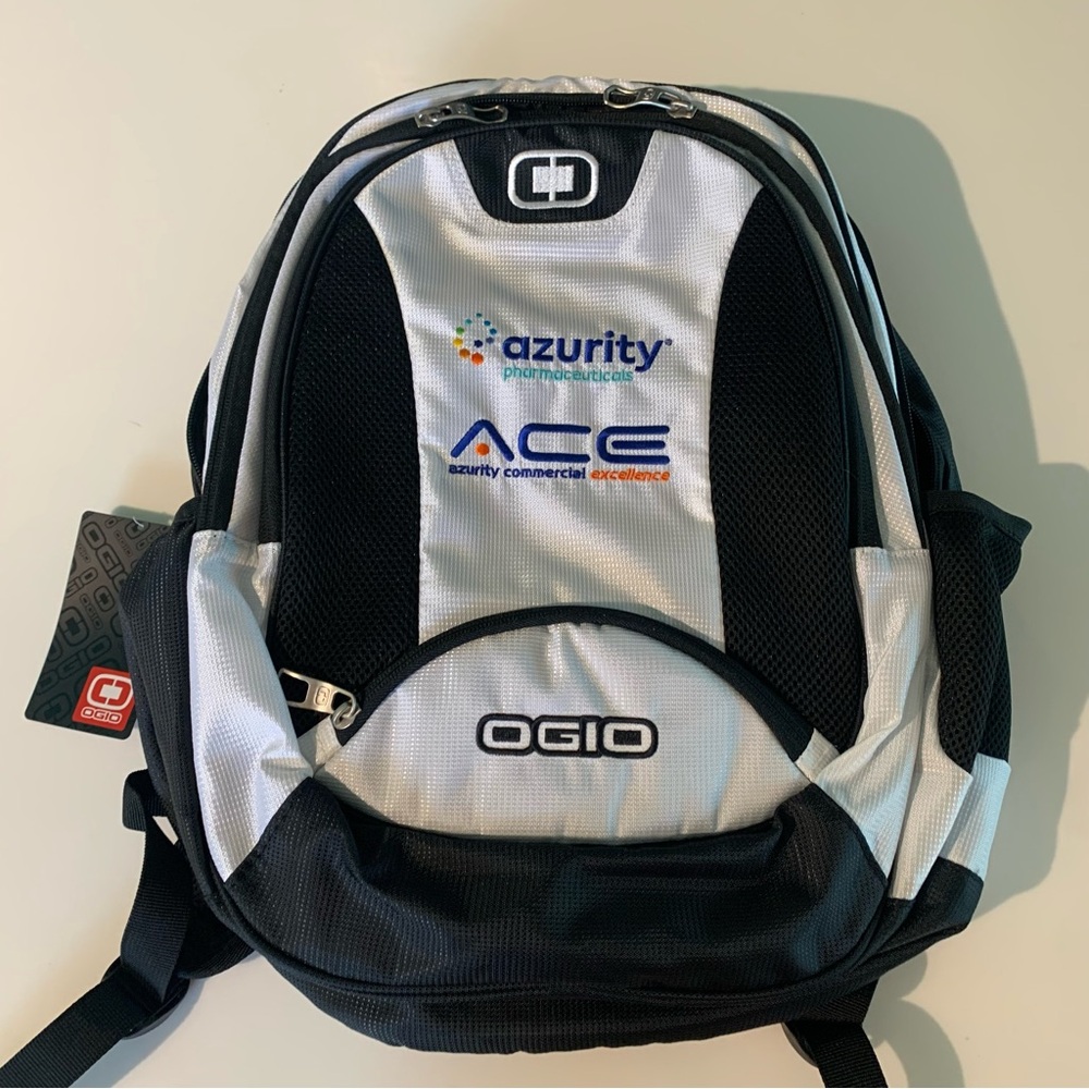 New OGIO Bullion laptop Computer Backpack RX azurity pharmaceutical logo NWT